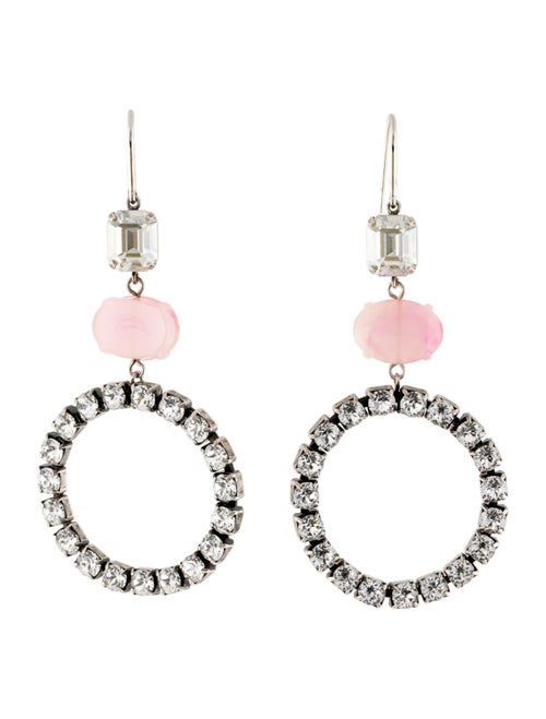 Isabel Marant Crystal Embellished Hoop Drop Earrings