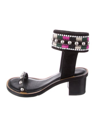 Isabel Marant Suede Embroidered Accent Sandals