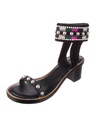 Isabel Marant Suede Embroidered Accent Sandals