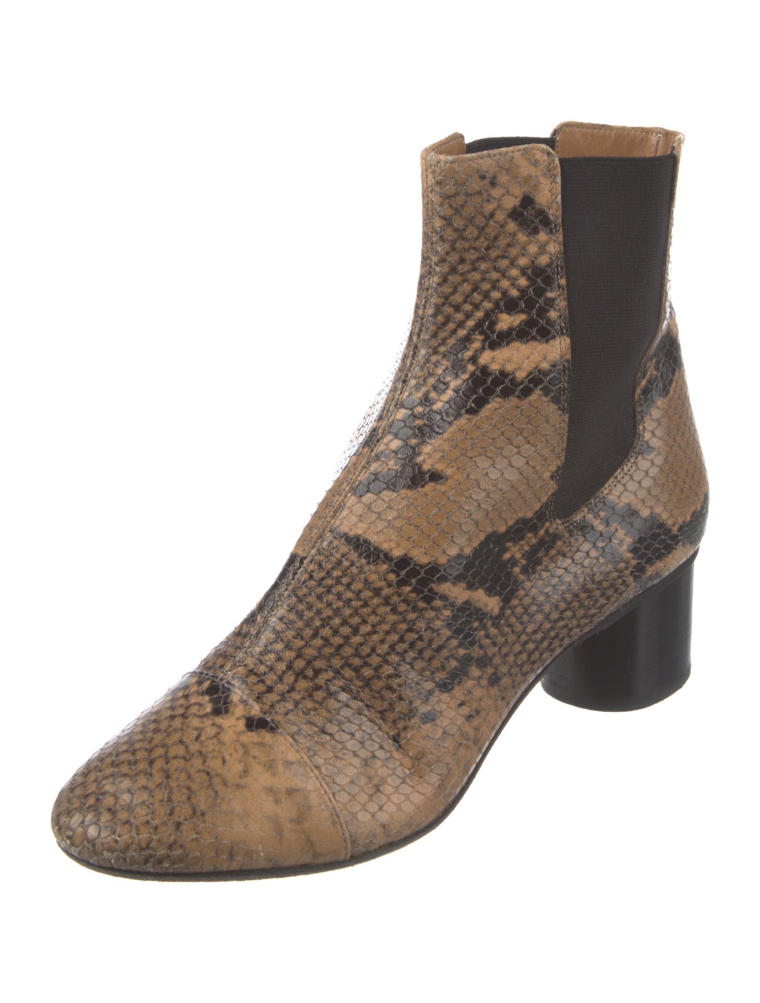 Isabel Marant Embossed Leather Animal Print Chelsea Boots