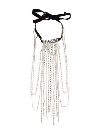 Isabel Marant Crystal Plastron Fringe Necklace