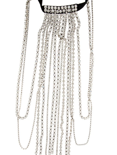 Isabel Marant Crystal Plastron Fringe Necklace