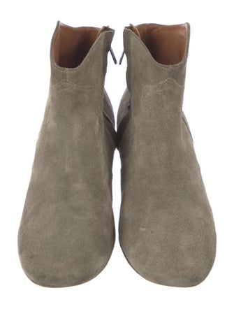 Isabel Marant Suede Whipstitch Trim Western Boots