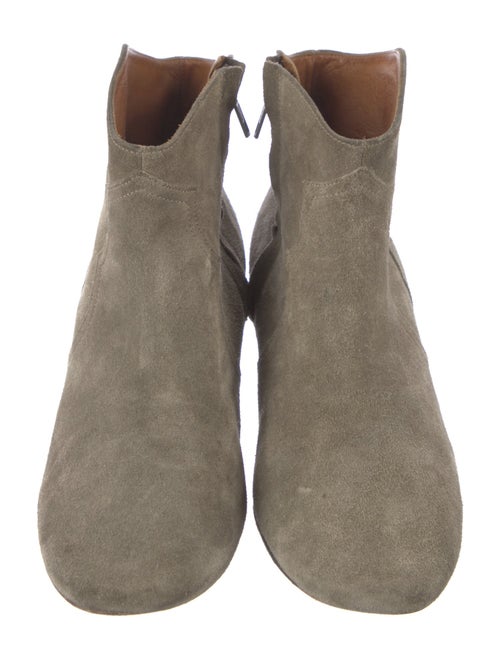 Isabel Marant Suede Whipstitch Trim Western Boots