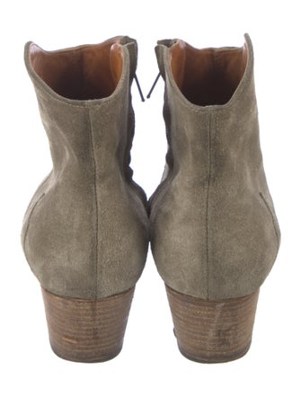 Isabel Marant Suede Whipstitch Trim Western Boots