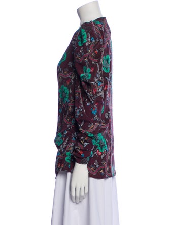 Isabel Marant Floral Print Cowl Neck Blouse