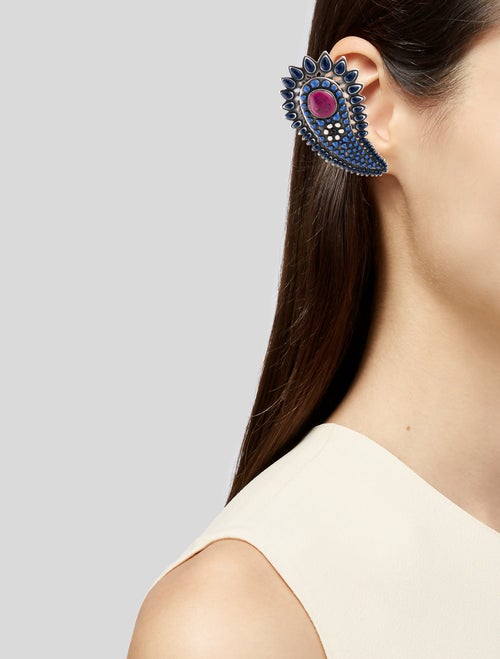 Isabel Marant Enamel Paisley Ear Climbers