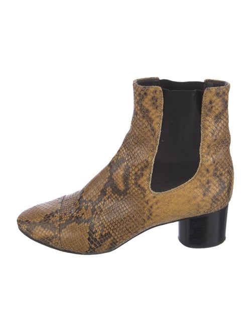 Isabel Marant Leather Animal Print Chelsea Boots