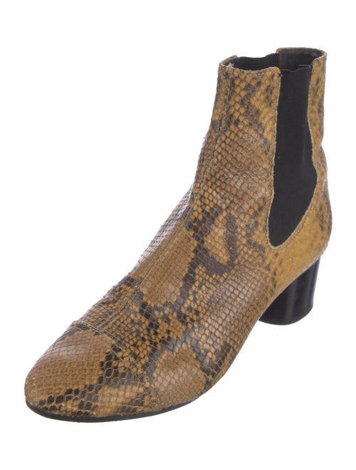 Isabel Marant Leather Animal Print Chelsea Boots