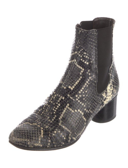 Isabel Marant Leather Animal Print Chelsea Boots