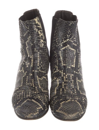 Isabel Marant Leather Animal Print Chelsea Boots