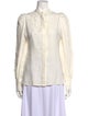 Isabel Marant Linen Mock Neck Button-Up Top
