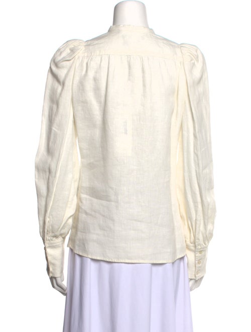 Isabel Marant Linen Mock Neck Button-Up Top