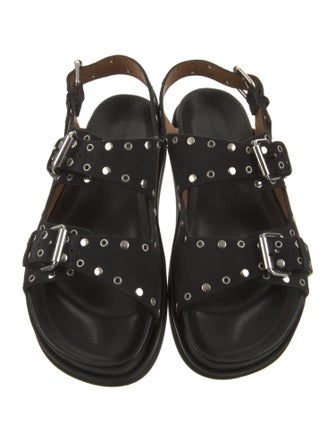 Isabel Marant Suede Studded Accents Slingback Sandals