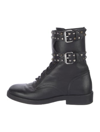Isabel Marant Leather Studded Accents Combat Boots