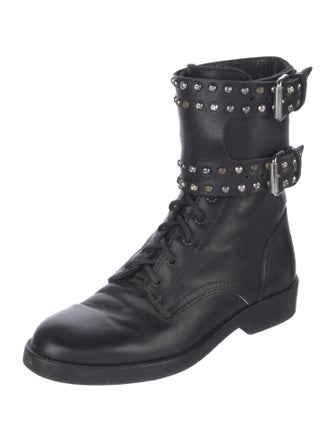 Isabel Marant Leather Studded Accents Combat Boots