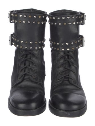 Isabel Marant Leather Studded Accents Combat Boots