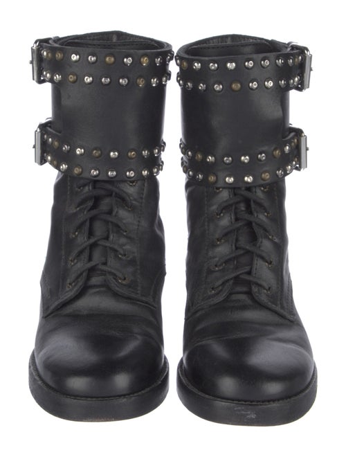 Isabel Marant Leather Studded Accents Combat Boots