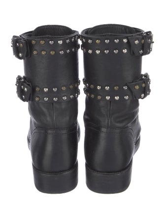 Isabel Marant Leather Studded Accents Combat Boots