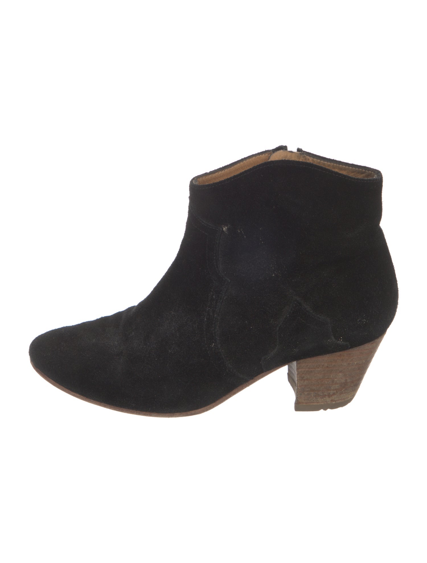 Isabel Marant Suede Colorblock Pattern Western Boots