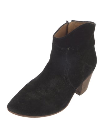 Isabel Marant Suede Colorblock Pattern Western Boots