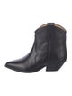 Isabel Marant Leather Whipstitch Trim Western Boots