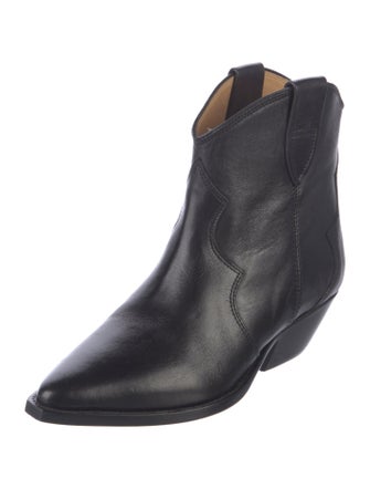 Isabel Marant Leather Whipstitch Trim Western Boots