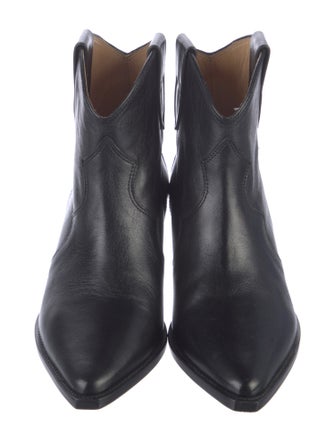 Isabel Marant Leather Whipstitch Trim Western Boots