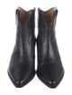 Isabel Marant Leather Whipstitch Trim Western Boots