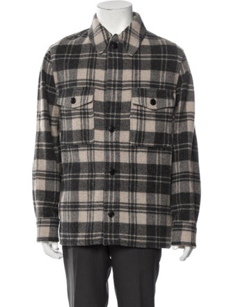 Isabel Marant Wool Plaid Print Peacoat