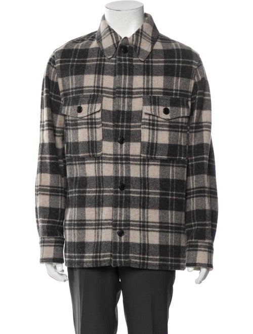 Isabel Marant Wool Plaid Print Peacoat