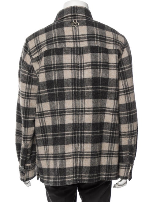 Isabel Marant Wool Plaid Print Peacoat