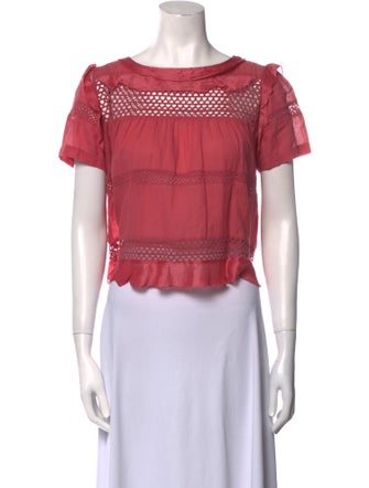 Isabel Marant Bateau Neckline Short Sleeve Crop Top
