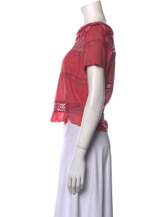 Isabel Marant Bateau Neckline Short Sleeve Crop Top