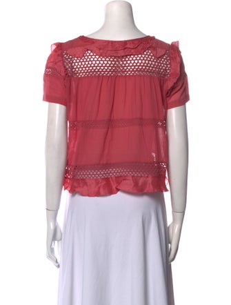 Isabel Marant Bateau Neckline Short Sleeve Crop Top