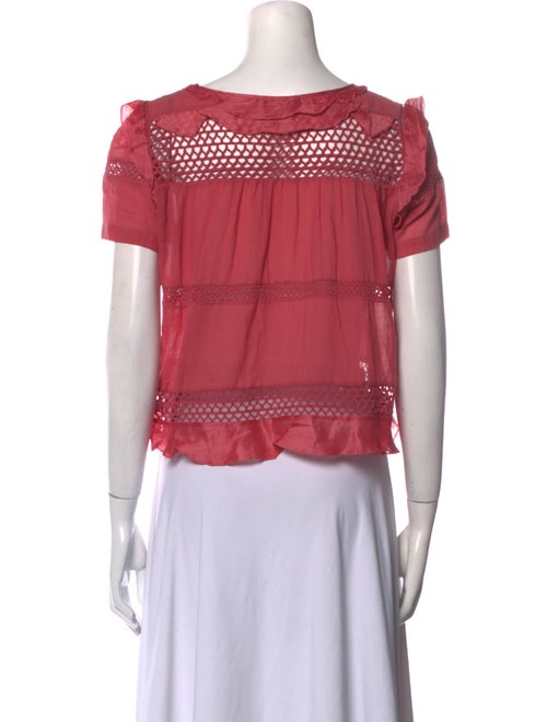 Isabel Marant Bateau Neckline Short Sleeve Crop Top