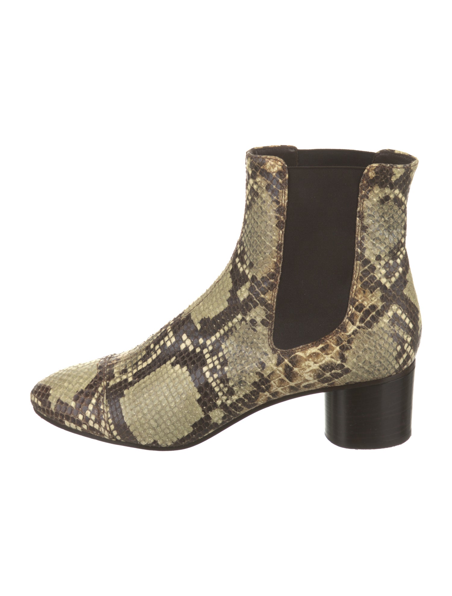 Isabel Marant Leather Animal Print Chelsea Boots