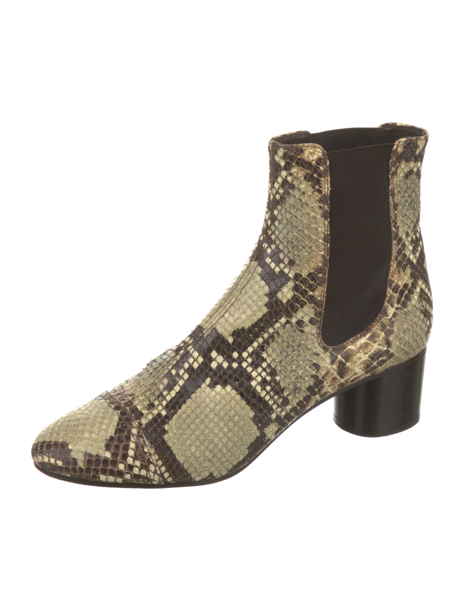 Isabel Marant Leather Animal Print Chelsea Boots