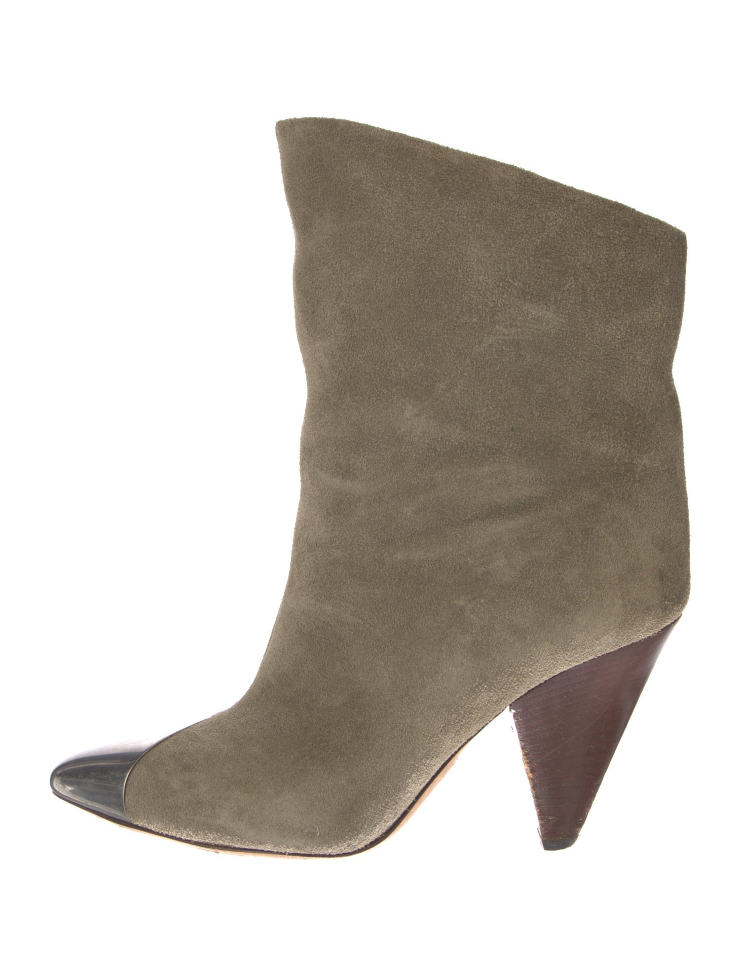 Isabel Marant Suede Colorblock Pattern Western Boots