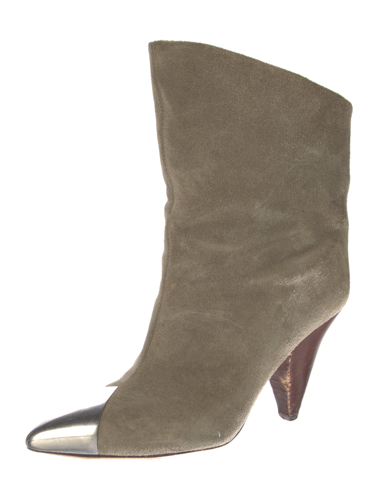 Isabel Marant Suede Colorblock Pattern Western Boots