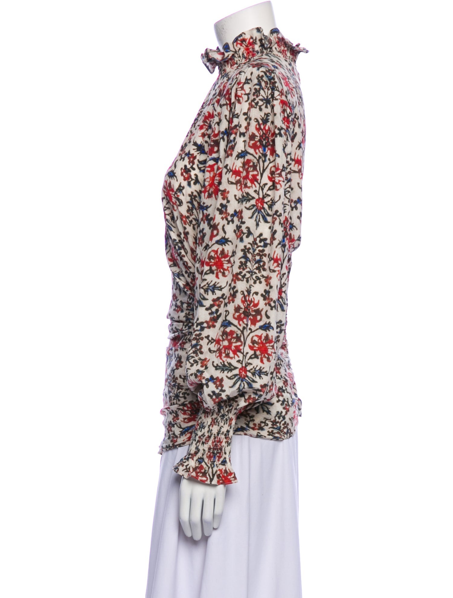 Isabel Marant Floral Print Mock Neck Blouse