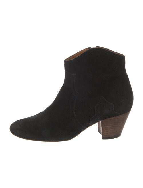 Isabel Marant Suede Whipstitch Trim Western Boots