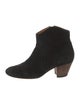 Isabel Marant Suede Whipstitch Trim Western Boots