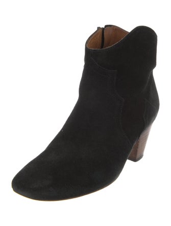 Isabel Marant Suede Whipstitch Trim Western Boots