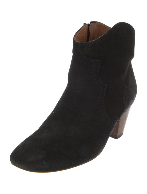 Isabel Marant Suede Whipstitch Trim Western Boots