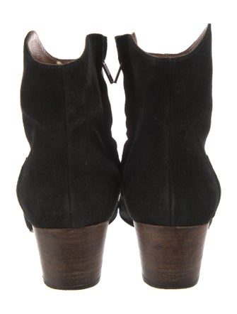 Isabel Marant Suede Whipstitch Trim Western Boots