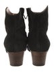 Isabel Marant Suede Whipstitch Trim Western Boots