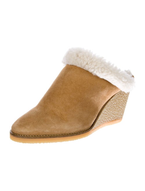 Isabel Marant Suede Fur Trim Mules