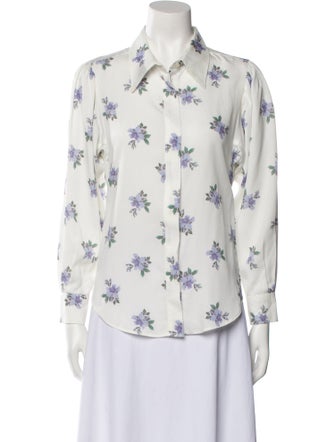 Isabel Marant Printed Long Sleeve Button-Up Top