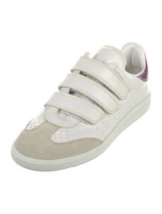 Isabel Marant Leather Colorblock Pattern Sneakers